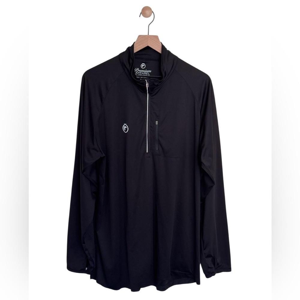 Fish On Energy Co Black Quater Zip  Men’s XXL Fishing Hiking Activewear